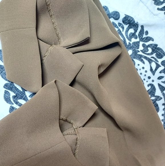 J. Crew Pants Dress Womens Size 4 Green Brown Polyester Elastic Back Pullon READ - Picture 11 of 11